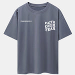 Faith Over Fear Print Drop Shoulder Oversize T-Shirt