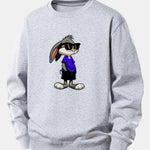 Sunglasses Rabbit Print Relax Fit Sweatshirt