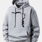 Outline Cat Print Relax Fit Hoodie