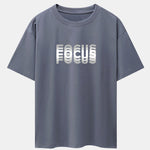 Focus Slogan Print Drop Shoulder Oversize T-Shirt