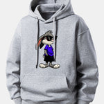 Sunglasses Rabbit Print Relax Fit Hoodie