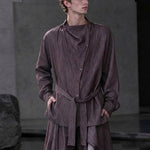 Irregular Slanted Placket Shirt and Trousers Two-piece set