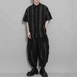 Retro Vertical Striped Fringe Patchwork Shirt