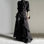 Retro Irregular Drape Wide-leg Trousers