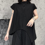 Women's Irregular Stand-up Collar Casual Shirt