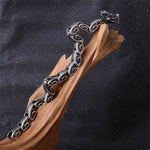 Buddha Stones Dragon Titanium Steel Luck Bracelet Bangle