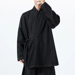 Vintage Washed Denim Cross Front Kimono Coat