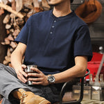 250g Heavyweight Loose Fit Cotton Henley Shirt