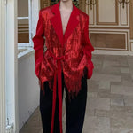 Stage Party Tassel Sequined Blazer