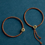 Buddha Stones Handmade 925 Sterling Silver Chinese Zodiac Natal Buddha Protection Colorful Rope Bracelet