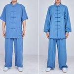 Buddha Stones Meditation Zen Prayer Spiritual Tai Chi Qigong Practice Unisex Embroidery Clothing Set