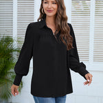 Zeagoo V Neck Button Down Shirts Long Sleeve Collared Blouses Tops