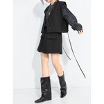 Women's Elastic-waist Layered Suiting Skirt-pants