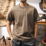250g Heavyweight Loose Fit Cotton Henley Shirt