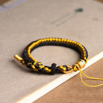 Buddha Stones Handmade Tibetan Black Gold Dragon Scale Rope Om Mani Padme Hum Purity Bracelet