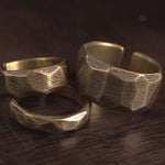 Buddha Stones Tibetan Simple Design Copper Wealth Ring