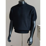 Turtleneck Short-sleeved Striped Sweater