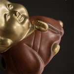 Buddha Stones Little Buddha Laughing Buddha Ceramic Healing Incense Burner