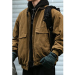 Retro Patchwork Loose-fitting Thick Collared Jacket