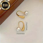 Minimalist Arc Pearl earrings