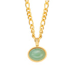 Buddha Stones Oval Turquoise Strength Titanium Steel Necklace Pendant