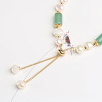 Buddha Stones Green Aventurine Pearl Pink Crystal Bead Luck Bracelet
