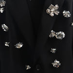 Rose Flower Loose Single-breasted Blazer