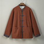 Fleece Lined Warm Padded Frog Button Hanfu Cardigan