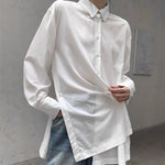 Loose Slit-buttoned Two-way Shirt