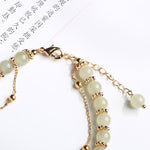 Buddha Stones 925 Sterling Silver Natural Hetian Jade Good Things Happen Peanut Charm Bracelet