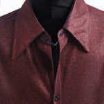 Reflective Starry Mesh Shoulder-Pad Shirt