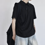 Casual Loose Polo Collar Polo T-shirt