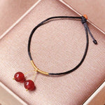 Buddha Stones Natural Red Agate Chalcedony Self-acceptance Confidence String Bead Bracelet Necklace Pendant