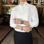 French Wing Collar Slim Fit Dress Shirt