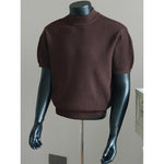 Turtleneck Short-sleeved Striped Sweater