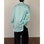 Ribbon Rose Sequined Stage Party Acetic Acid Silky Shirt