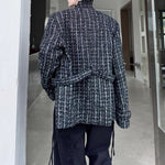 Vintage Tweed Ribbon Stand Collar Jacket