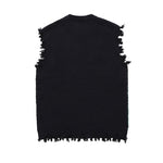 Dark Figure Jacquard Knit Tassel Sweater Vest