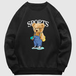 Men's sport teddy bear print crew neck sweatshirt