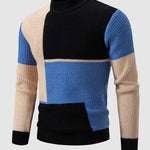 Men's Colorblock Round Neck Knitted Sweater
