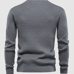 Men's waffle texture solid color casual sweatshirt