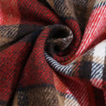 Men's Vintage Plaid Wool Blend Stand Collar Zip Sweatshirt