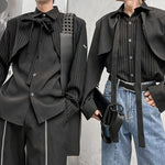 Black Fake Two Piece Tie Shirt