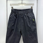 Cuffed Striped Stretch Jacquard Denim Harem Pants