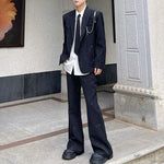 Gypsophila Pearl Necklace Jacket Flared Trousers Two-piece Set