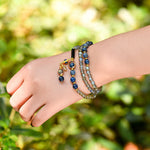 Buddha Stones Moonstone Lazurite Calm Healing Positive Bracelet