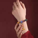 Buddha Stones Tibetan Colorful Incense Ash Liuli Glass Bead Om Mani Padme Hum Dorje Vajra 18 Beads Wrist Mala