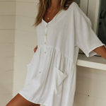 Zeagoo Women's Casual Swimsuit Cover Up Blouses Button Down Beach Tunic Dress Bathing Suit Coverup