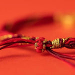 Buddha Stones Five Directions Gods of Wealth Handmade Reincarnation Knot Protection String Braid Bracelet