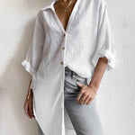 Zeagoo Half Sleeves Casual Tops Blouse Solid Basic Loose Travel Top